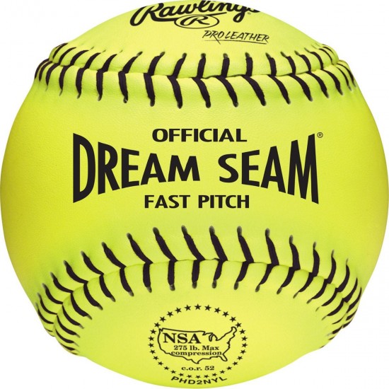 Discount - Rawlings PHD2NYL NSA Dream Seam 12" Fastpitch Softball - 1 Dozen