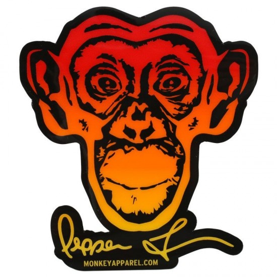 Discount - Monkey Sport by Pepper Foster - Monkey Logo Sticker (Red/Yellow)