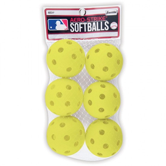 Discount - Franklin MLB 90mm Plastic Softballs - 6 pack