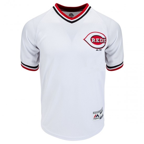Discount - Cincinnati Reds Majestic Cool Base V-Neck Youth Jersey
