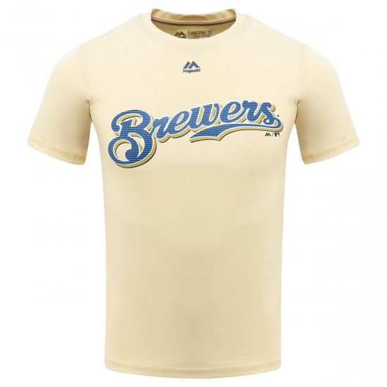Discount - Milwaukee Brewers Majestic Cool Base Evolution Youth T-Shirt
