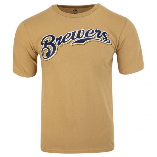 Discount - Milwaukee Brewers Majestic MLB Youth Replica Crewneck T-Shirt