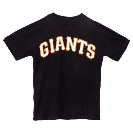 Discount - San Francisco Giants Majestic MLB Youth Replica Crewneck T-Shirt - Black/White