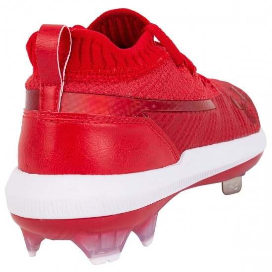 Sale - Under Armour Harper 3 ST Men's Low Metal Baseball Cleats - Red/White