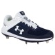 Sale - Under Armour Yard Low ST Men's Metal Baseball Cleats - Navy/White