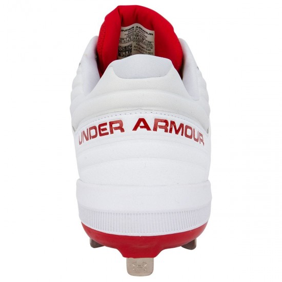 Sale - Under Armour Yard Low ST Men's Metal Baseball Cleats - Red/White